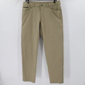 Lululemon ABC Pants Mens 34 Classic Fit Warpstreme Stretch Flat Front Mid Rise